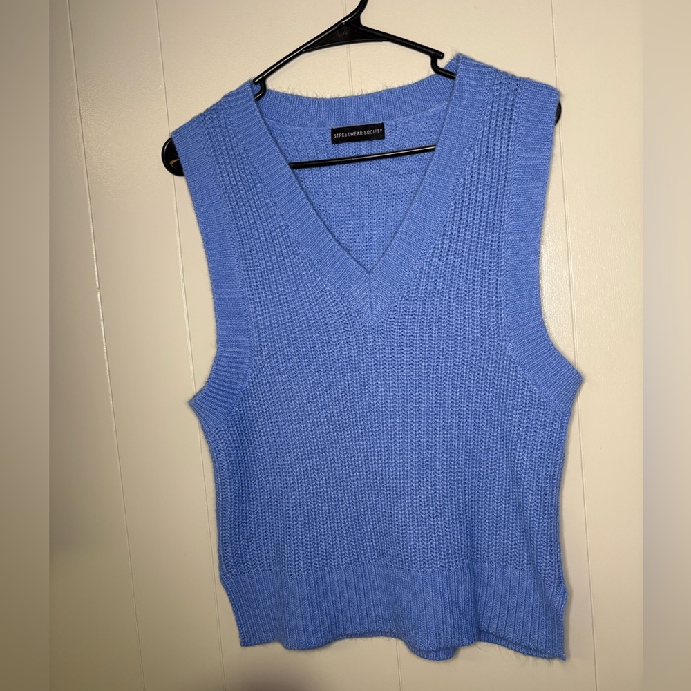Streetwear Society Periwinkle Knit V-Neck Vest